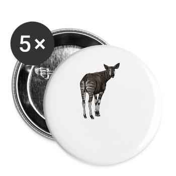 Okapi I forest giraffe from the rainforest for - Buttons small 1''/25 mm (5-pack) - white - Front