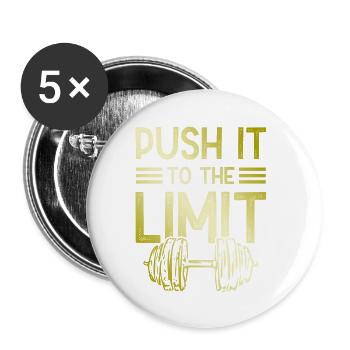 repousser les limites de la condition physique - Lot de 5 petits badges (25 mm) - blanc - Devant