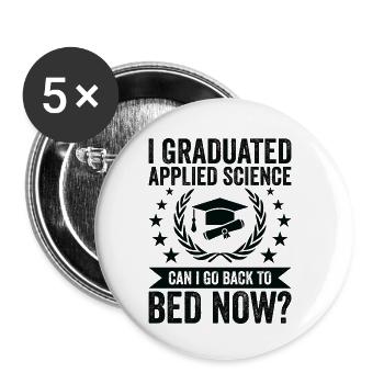 I graduated in Applied Science - Buttons small 1''/25 mm (5-pack) - white - Front