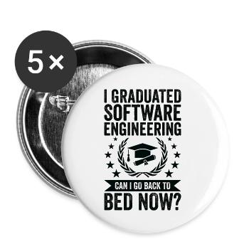 I have completed Software Engineering - Buttons small 1''/25 mm (5-pack) - white - Front