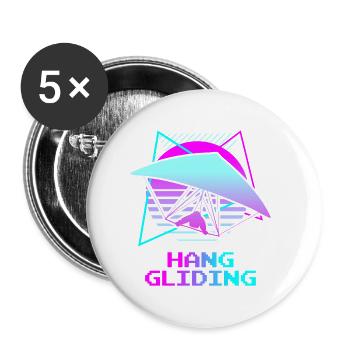 Retro Vintage Classic Hang Gliding Hang Glider - Buttons klein 25 mm (5er Pack) - Weiß - Vorne