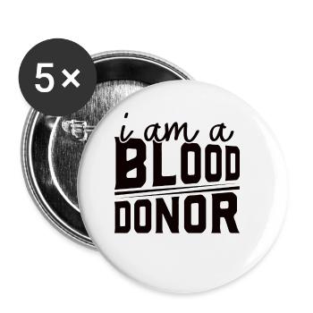 Blood donation Blood donors Blood donors - Buttons small 1''/25 mm (5-pack) - white - Front