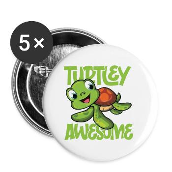 Turtley awesome - Buttons klein 25 mm (5er Pack) - Weiß - Vorne