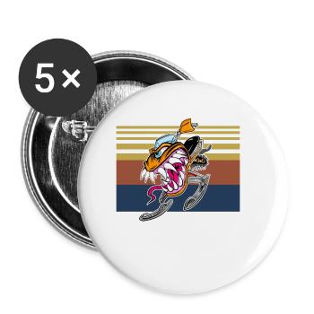 I Bang Ditches Schneemobil braust über Gräben - Buttons klein 25 mm (5er Pack) - Weiß - Vorne