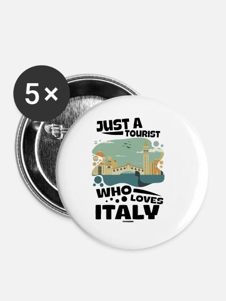 Italien - Buttons klein 25 mm (5er Pack) - Weiß