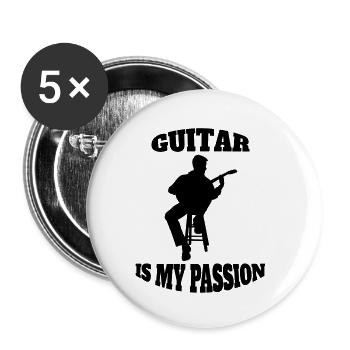 Gitarrist Band Musik Gitarre Musiker Gitarristin - Buttons klein 25 mm (5er Pack) - Weiß - Vorne