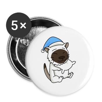 Cat cat breed Burma - Buttons small 1''/25 mm (5-pack) - white - Front