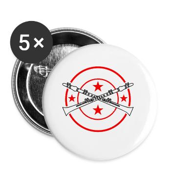 Peur Les Clarinettes 5 - Lot de 5 petits badges (25 mm) - blanc - Devant