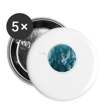 Tasse à café - Je rêve de la mer - Lot de 5 petits badges (25 mm) - blanc - Devant