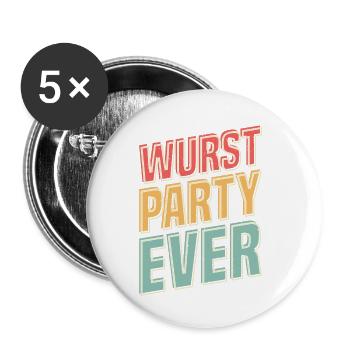 Oktober. Bayern. München. Wurst Party Ever. - Buttons klein 25 mm (5er Pack) - Weiß - Vorne