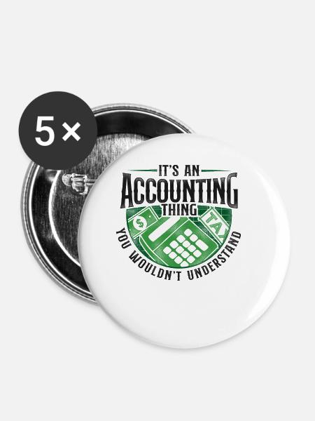 Accountant Bookkeeper Accounting - Buttons klein 25 mm (5er Pack) - Weiß