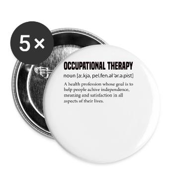 Ergotherapie Ergotherapeutin Ergotherapeut - Buttons klein 25 mm (5er Pack) - Weiß - Vorne