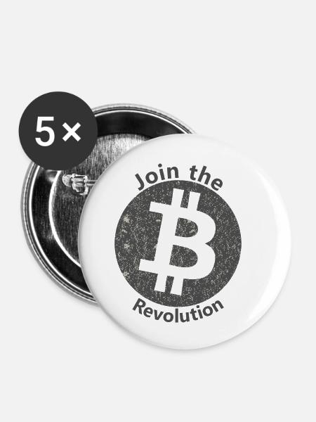 Die Bitcoin Revolte - Buttons klein 25 mm (5er Pack) - Weiß