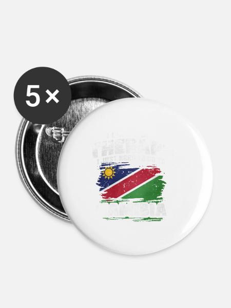Namibia - Buttons klein 25 mm (5er Pack) - Weiß