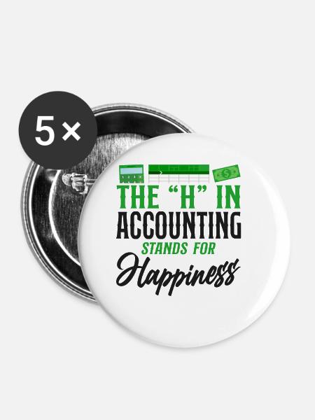 Accountant Bookkeeper Accounting - Buttons klein 25 mm (5er Pack) - Weiß