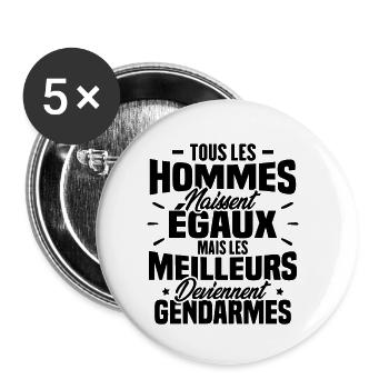 Les meilleurs hommes deviennent gendarmes - Lot de 5 petits badges (25 mm) - blanc - Devant