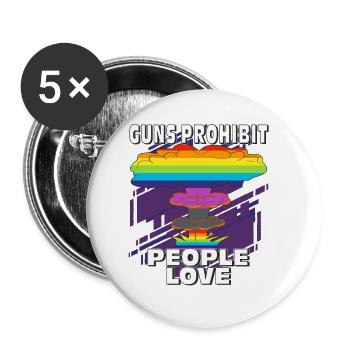 LES ARMES À FEU INTERDISENT AUX GENS D’AIMER - Lot de 5 petits badges (25 mm) - blanc - Devant
