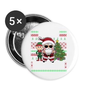 Merry Christmas K Pop Christmas - Buttons small 1''/25 mm (5-pack) - white - Front