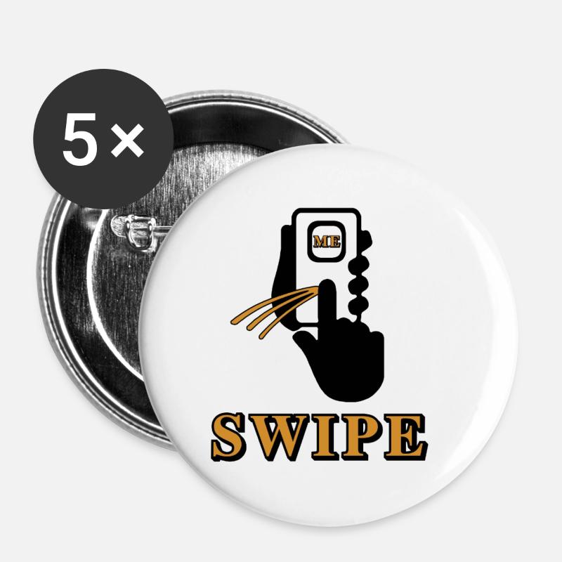 Wipe Me - Swipe Me - Lot de 5 petits badges (25 mm) - blanc