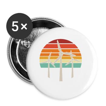 Wind power Wind turbine Wind turbines Wind turbine renewable - Buttons small 1''/25 mm (5-pack) - white - Front
