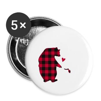 Mama Bear - Buttons small 1''/25 mm (5-pack) - white - Front