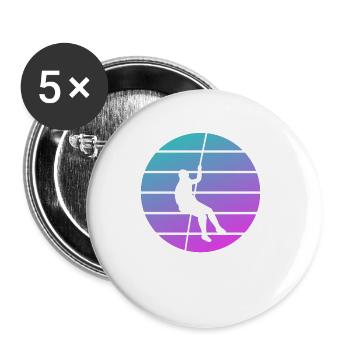 Rétro Vintage Classic Canyoning Canyoning Canyoner - Lot de 5 petits badges (25 mm) - blanc - Devant