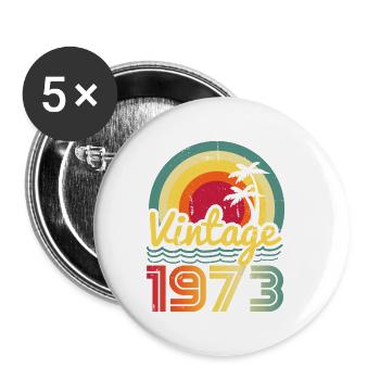 Vintage 1973 - Buttons small 1''/25 mm (5-pack) - white - Front