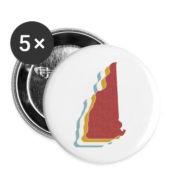 USA State - Vintage Map New Hampshire - Buttons small 1''/25 mm (5-pack) - white - Front
