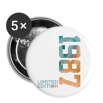 39. GEBURTSTAG LIMITED EDITION 1987 - Buttons klein 25 mm (5er Pack) - Weiß - Vorne