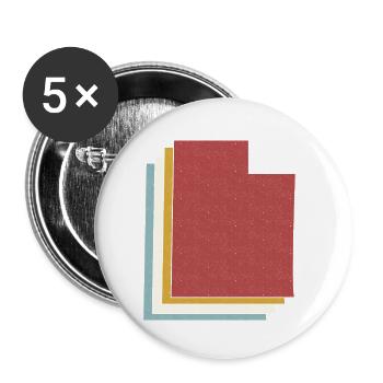 État des États-Unis - Carte vintage Utah - Lot de 5 petits badges (25 mm) - blanc - Devant