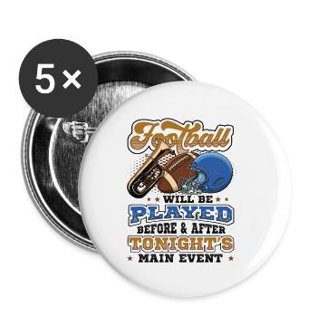 Fußball-Halbzeitshow Hauptveranstaltung - Buttons klein 25 mm (5er Pack) - Weiß - Vorne