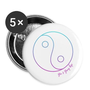Yin and yang hip - Buttons small 1''/25 mm (5-pack) - white - Front