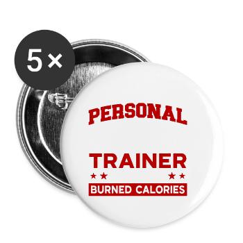 Fitness Workout Motivation Personal Trainer - Buttons small 1''/25 mm (5-pack) - white - Front