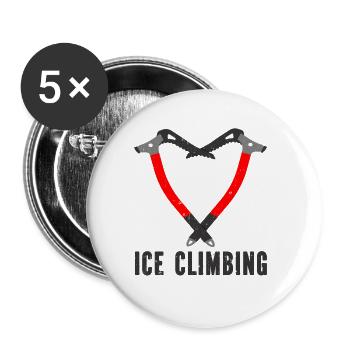 Ich Liebe Eisklettern Eiskletterer Eispickel - Buttons klein 25 mm (5er Pack) - Weiß - Vorne