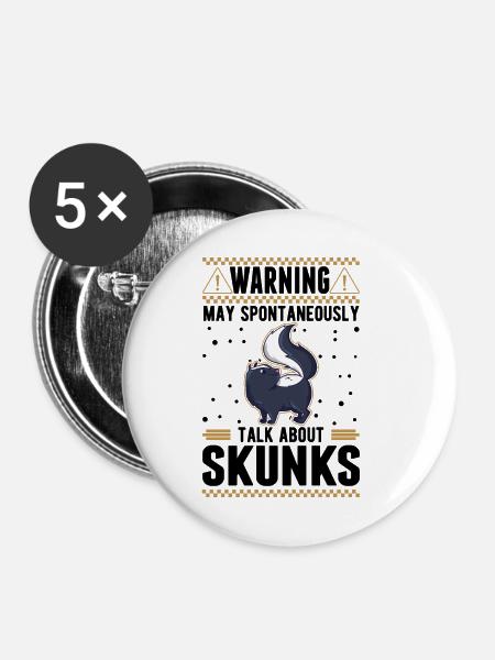 Warnung Stinktier Besitzer Skunk - Buttons klein 25 mm (5er Pack) - Weiß