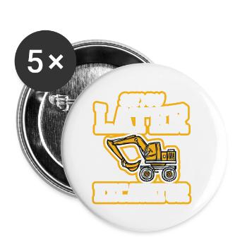 See you later excavator crew - Buttons small 1''/25 mm (5-pack) - white - Front