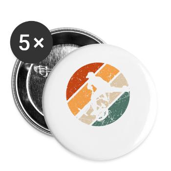 BMX Shirt Fahrrad Fahren Downhill Vintage Retro - Buttons klein 25 mm (5er Pack) - Weiß - Vorne