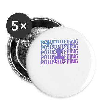 Retro Vintage Classic Powerlifting Powerlifter - Buttons klein 25 mm (5er Pack) - Weiß - Vorne