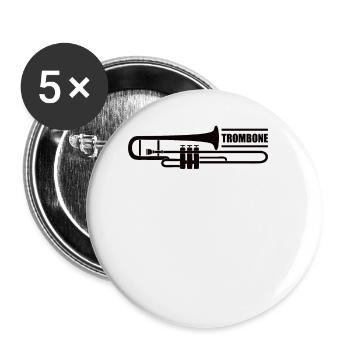 Trumpet Orchestra Musicians Trumpeter Wind Music - Buttons small 1''/25 mm (5-pack) - white - Front