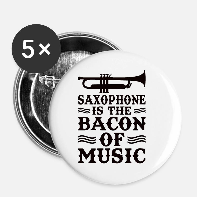 Saxophone Saxophonist Saxophone Music Saxophone Player - Buttons small 1''/25 mm (5-pack) - white