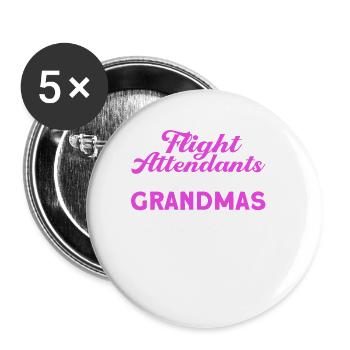 Flight Attendant Stewardess Cabin Crew - Buttons small 1''/25 mm (5-pack) - white - Front