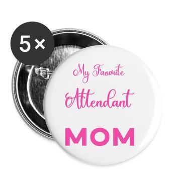 Flight Attendant Stewardess Cabin Crew - Buttons small 1''/25 mm (5-pack) - white - Front