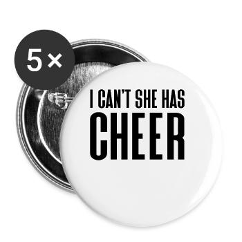 Ich kann nicht, dass sie Cheerleading Mama Papa ha - Buttons klein 25 mm (5er Pack) - Weiß - Vorne