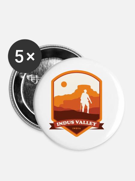 Indus Valley Trek – India - Buttons klein 25 mm (5er Pack) - Weiß