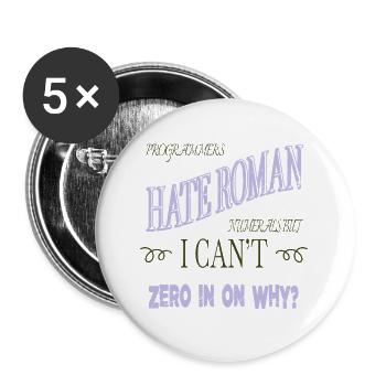 développeur pc fullstack - Lot de 5 petits badges (25 mm) - blanc - Devant