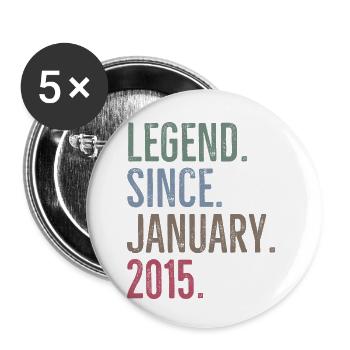 Legende seit Januar 2015 - Buttons klein 25 mm (5er Pack) - Weiß - Vorne