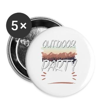 Équipe de fête en plein air - Lot de 5 petits badges (25 mm) - blanc - Devant