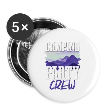 Camping Party Crew - Buttons klein 25 mm (5er Pack) - Weiß - Vorne