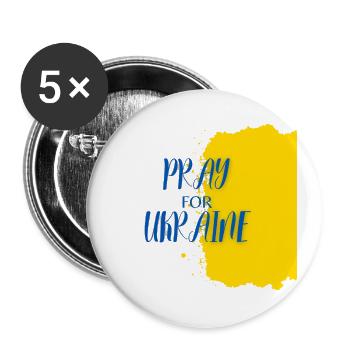 Pray for Ukraine Peace Symbol World Peace - Buttons small 1''/25 mm (5-pack) - white - Front