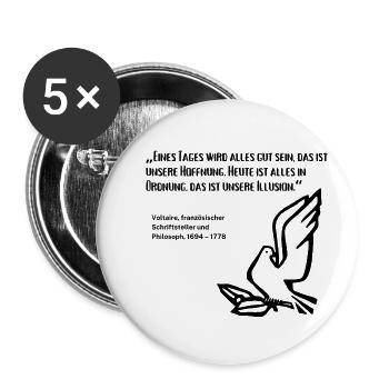 Zitat Politiker Krieg Frieden - Buttons klein 25 mm (5er Pack) - Weiß - Vorne